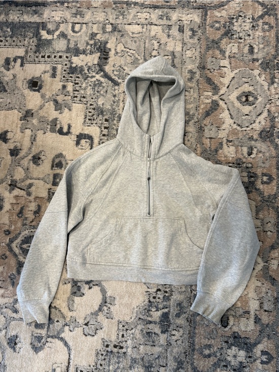lululemon athletica Jackets & Blazers - lululemon athletica Light Gray scuba Half-Zip Hooded Pullover